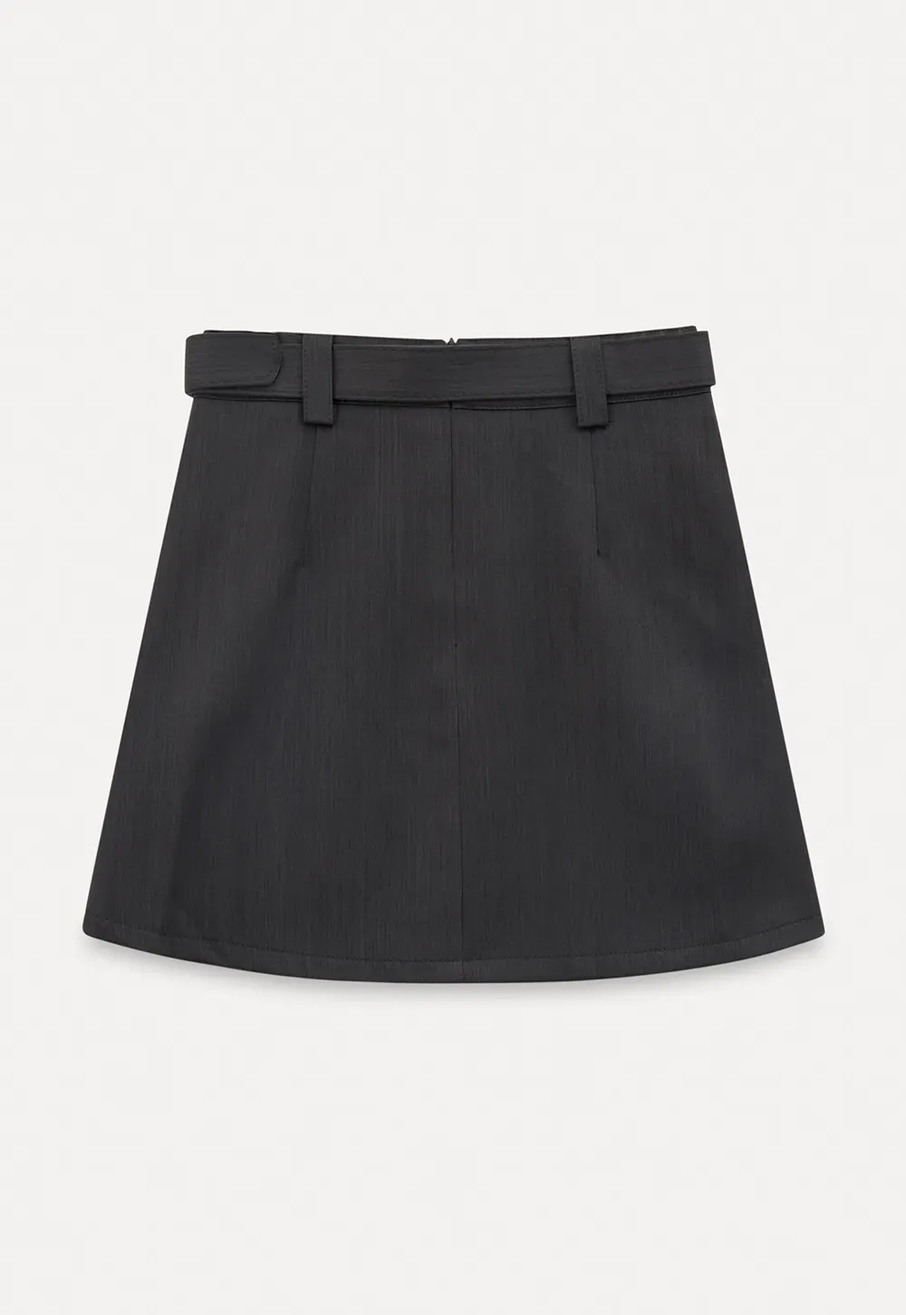 A-line mini skirt with contrast stitching and belt