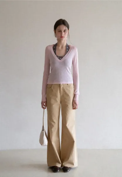 Woolen Knit Sweater and Polka Dot Tank Top