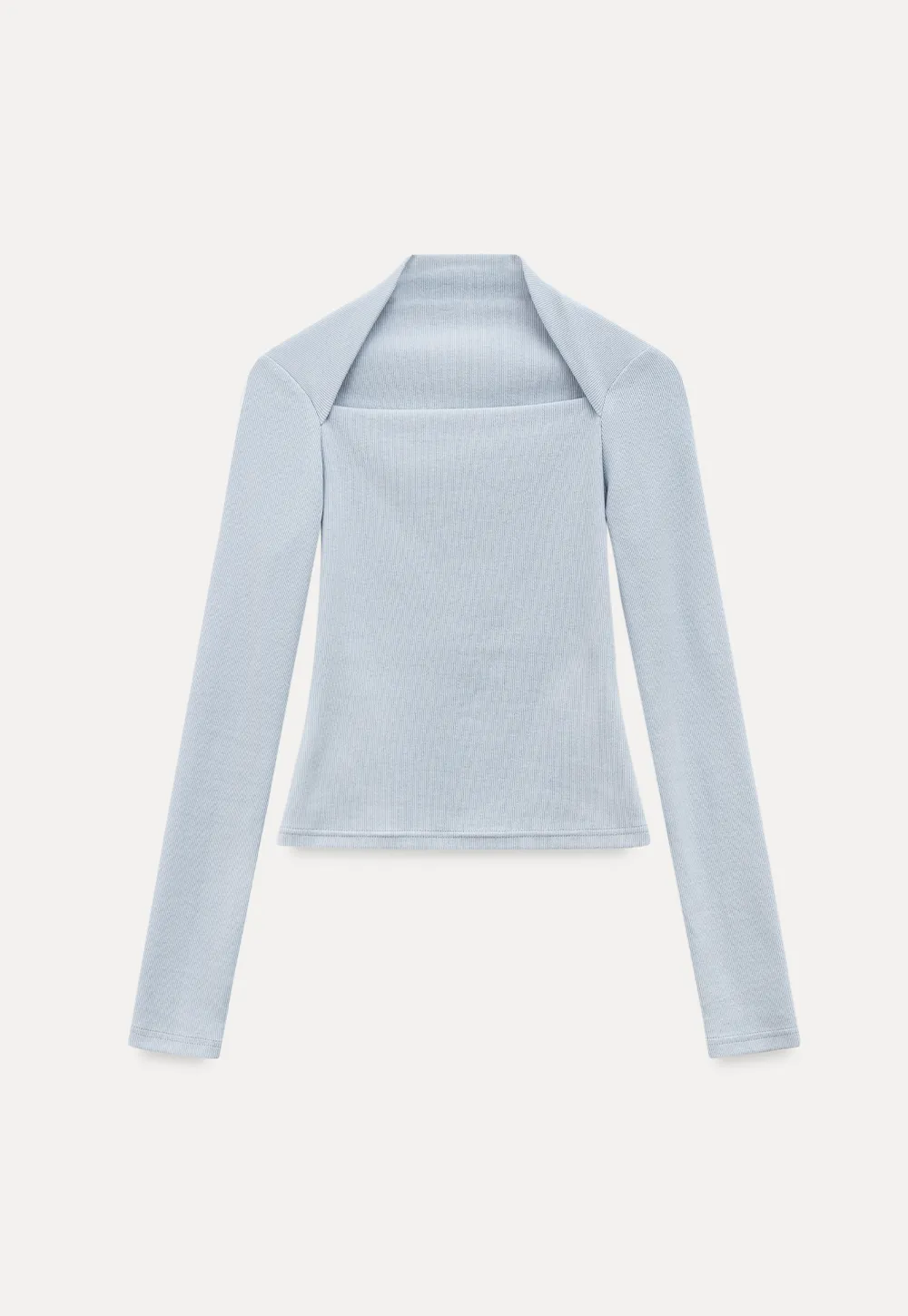 square neck long sleeve top fitted design women's t shirt