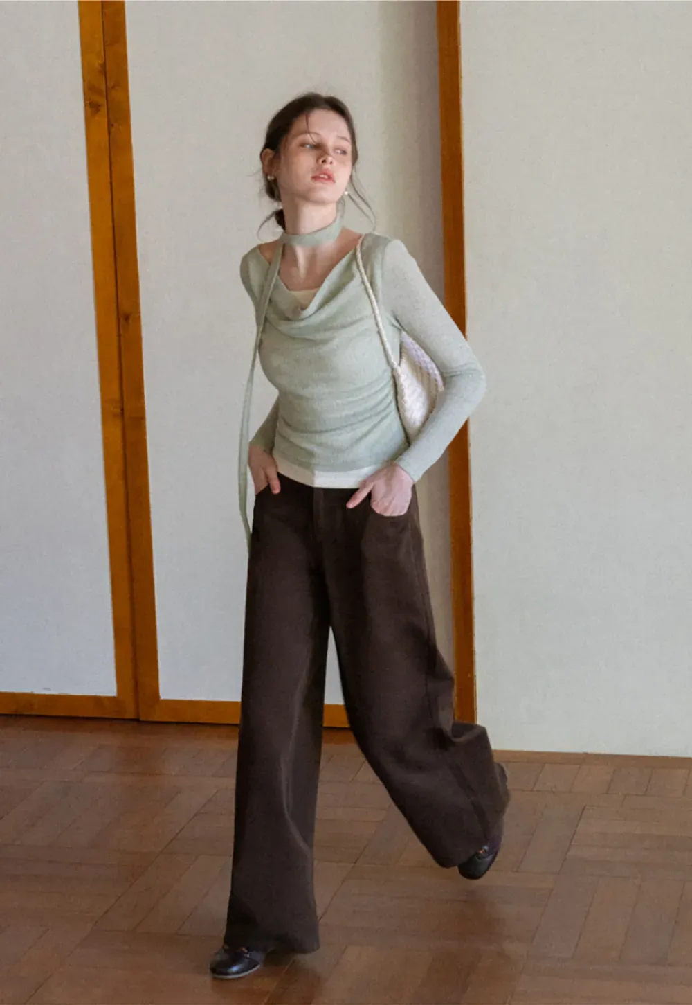 Wide Leg Casual Pants with Front Pockets