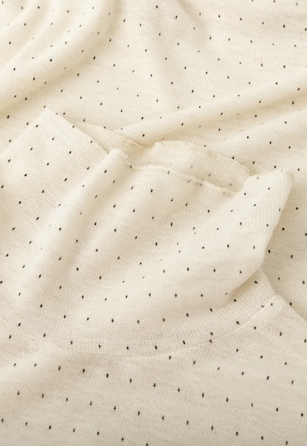 floral dot long sleeve top with ruffle hem