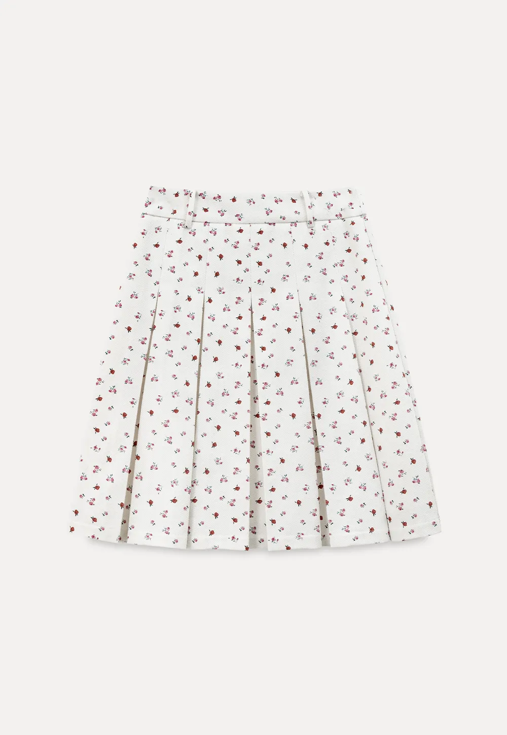 Pleated skirt with floral print
