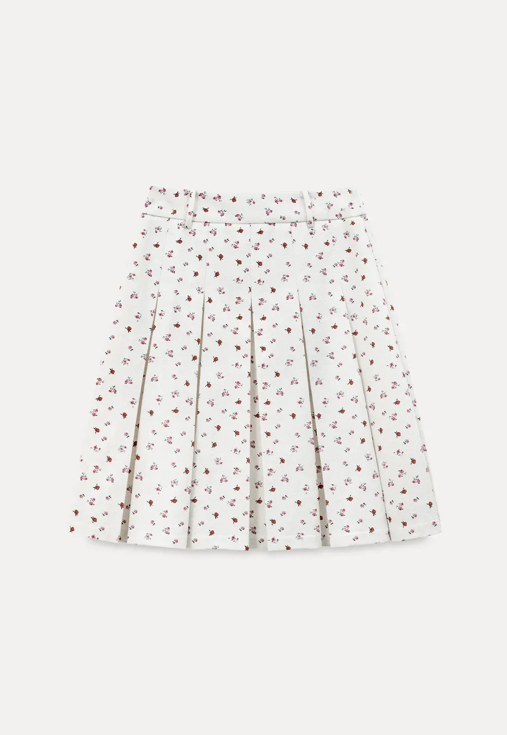 Pleated skirt with floral print