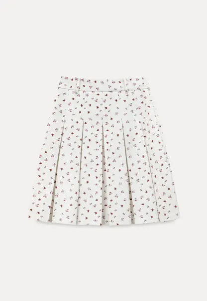 Pleated skirt with floral print