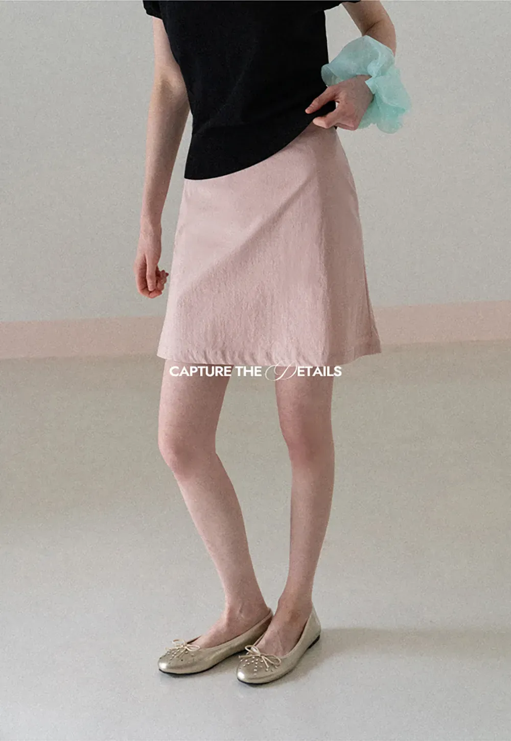 A-line mini skirt with front darts and clean hem