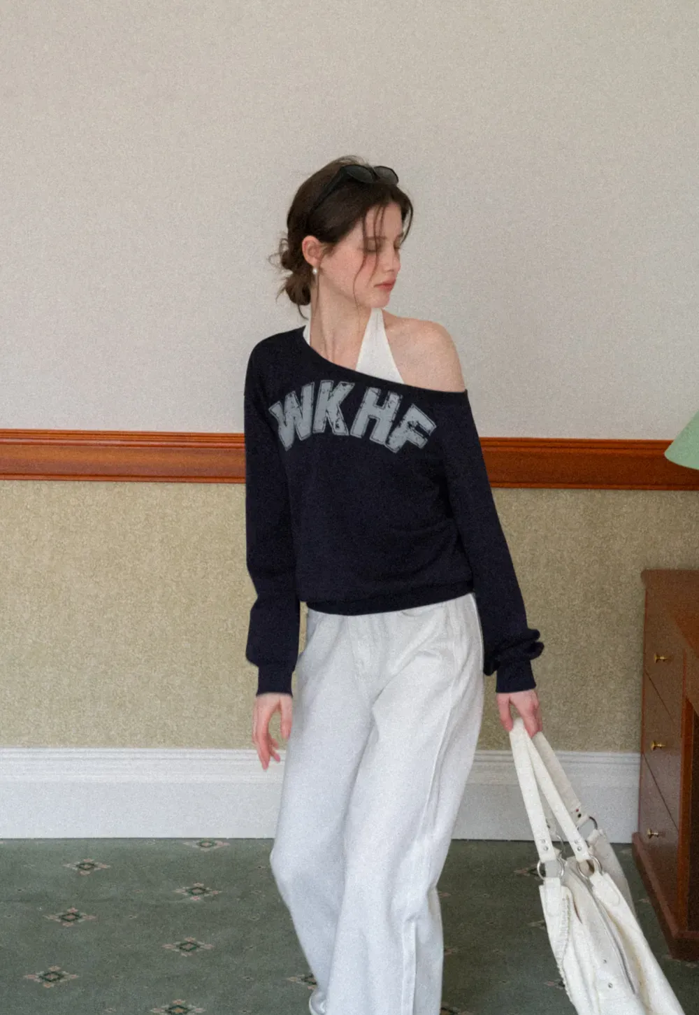 Off Shoulder Sweatshirt with Halter Top