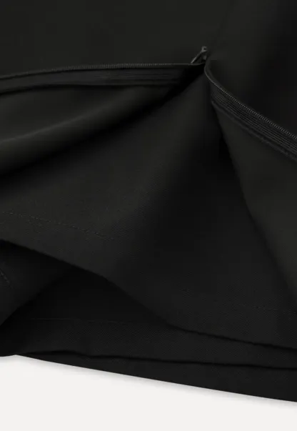 Plaid Skirt with Front Slit