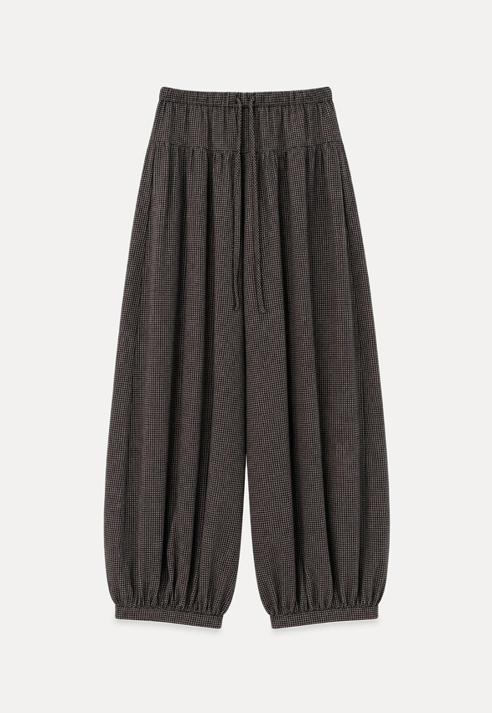 High Waist Drawstring Wide Leg Casual Pants