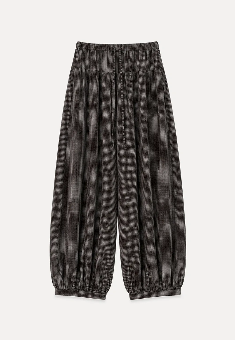 High Waist Drawstring Wide Leg Casual Pants