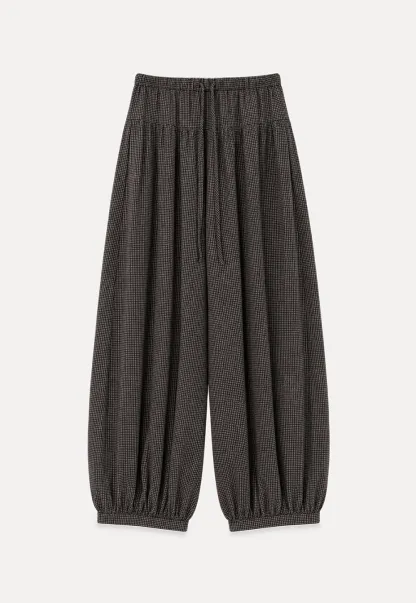High Waist Drawstring Wide Leg Casual Pants