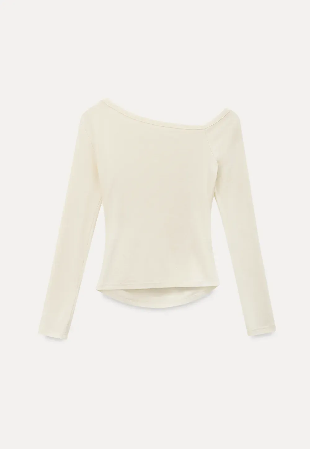 Asymmetrical long sleeve off shoulder top