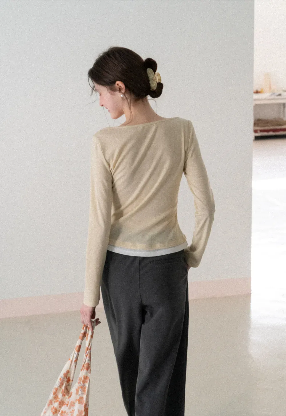 Wide Leg Casual Pants with Front Pleats