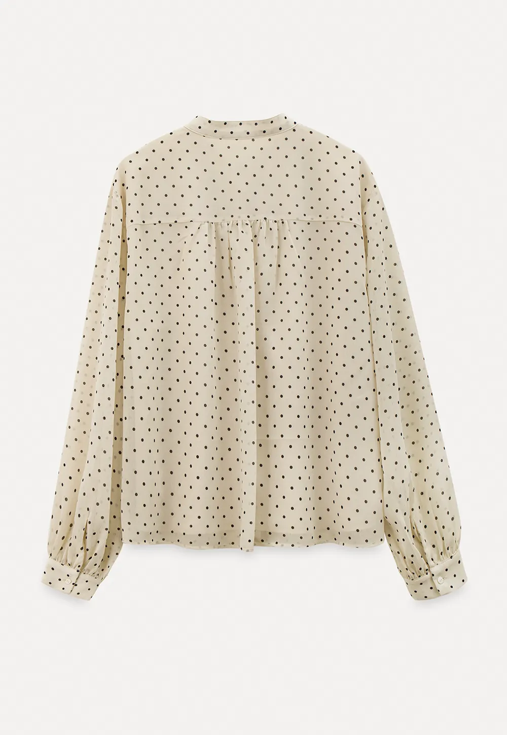 Elegant Blouse with Delicate Dot Pattern and Puffed Sleeves