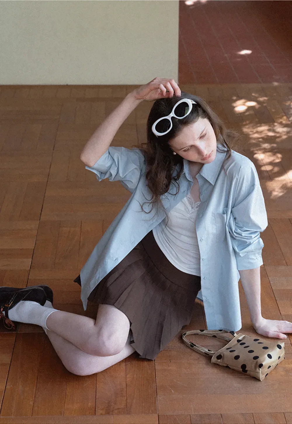 Classic button down shirt with rolled sleeves