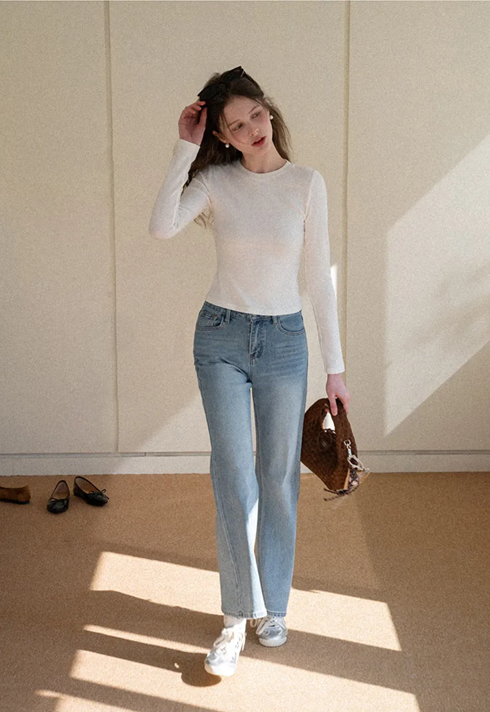 Elegant Long Sleeve Top with Neck Tie Detail