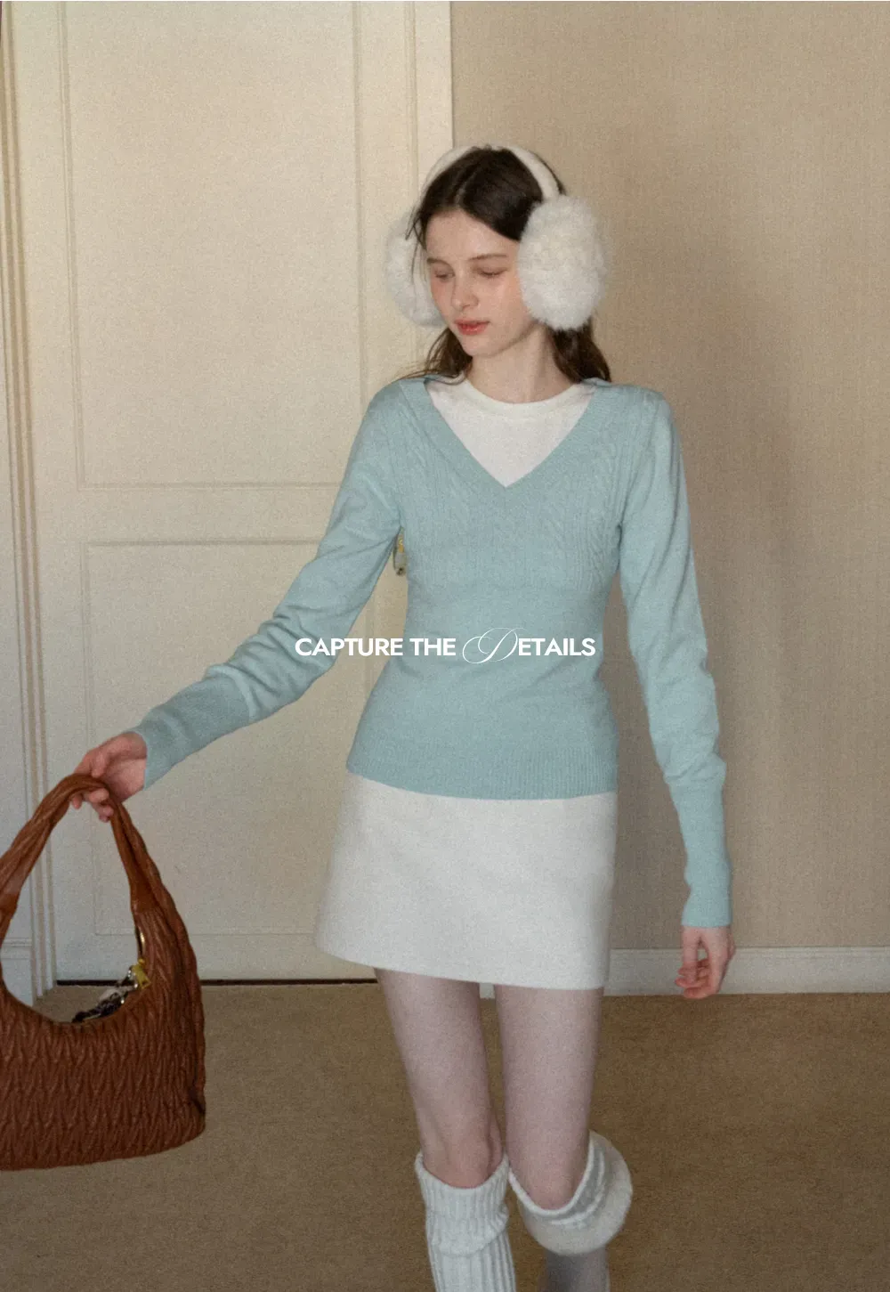 V Neck Long Sleeve Knit Sweater