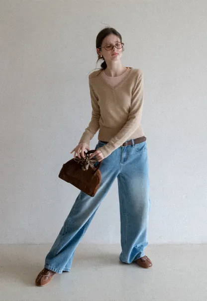 Long sleeve round neck layered t shirt design top