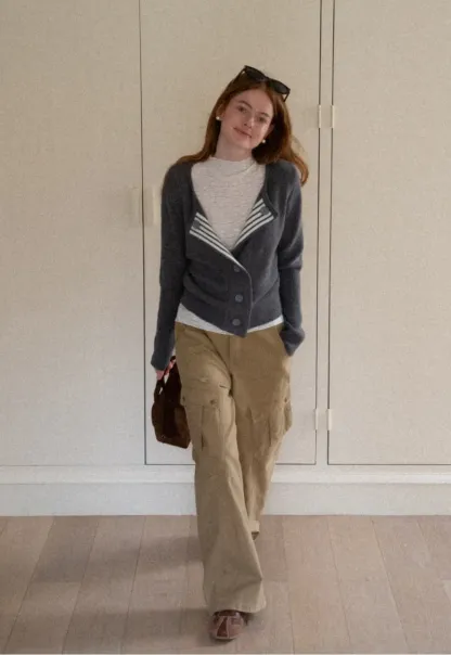 Elegant Basic Knit Sweater with Ribbed Hem and Sleeves