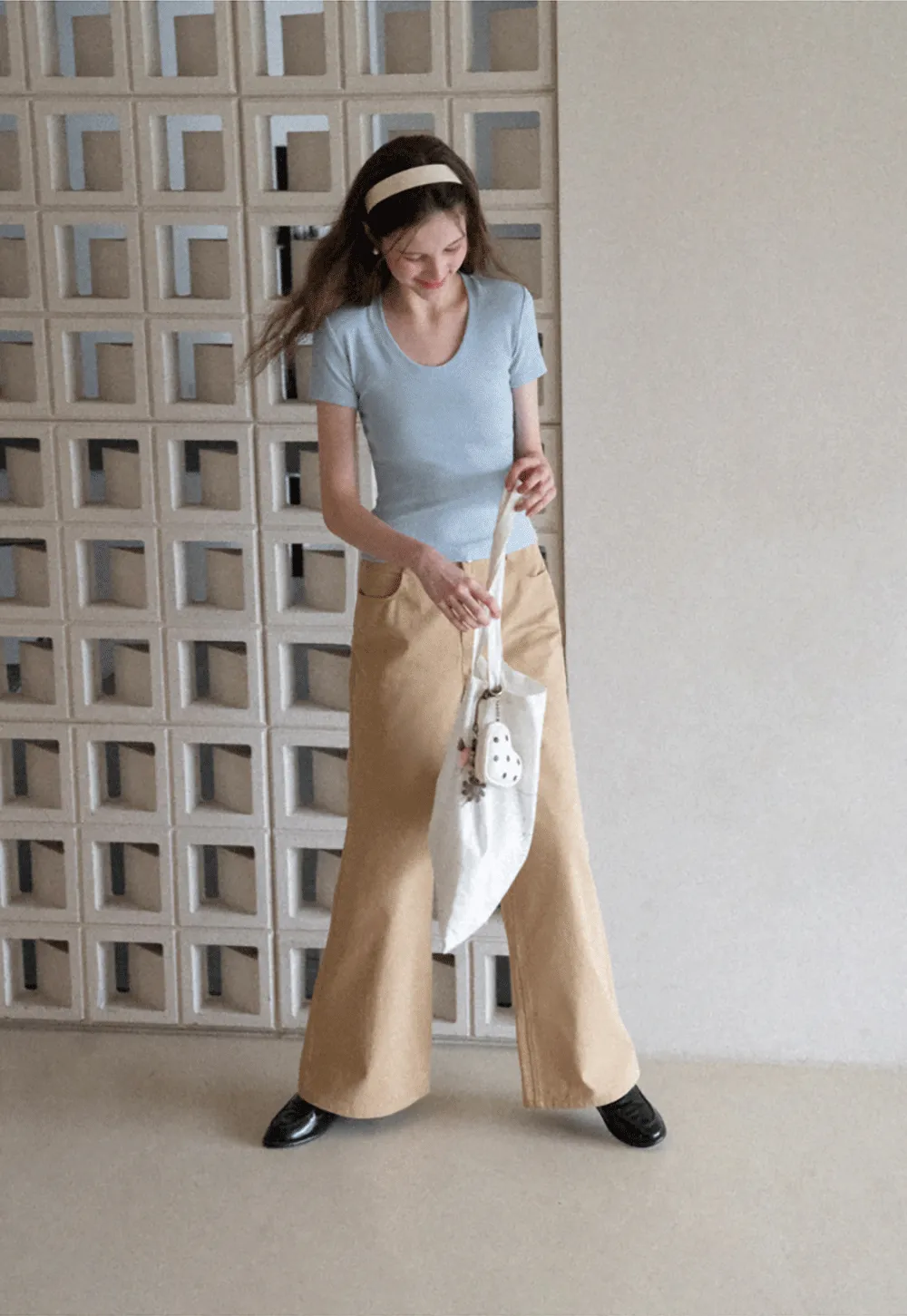 Short Sleeve Crop Top with Back Buttons