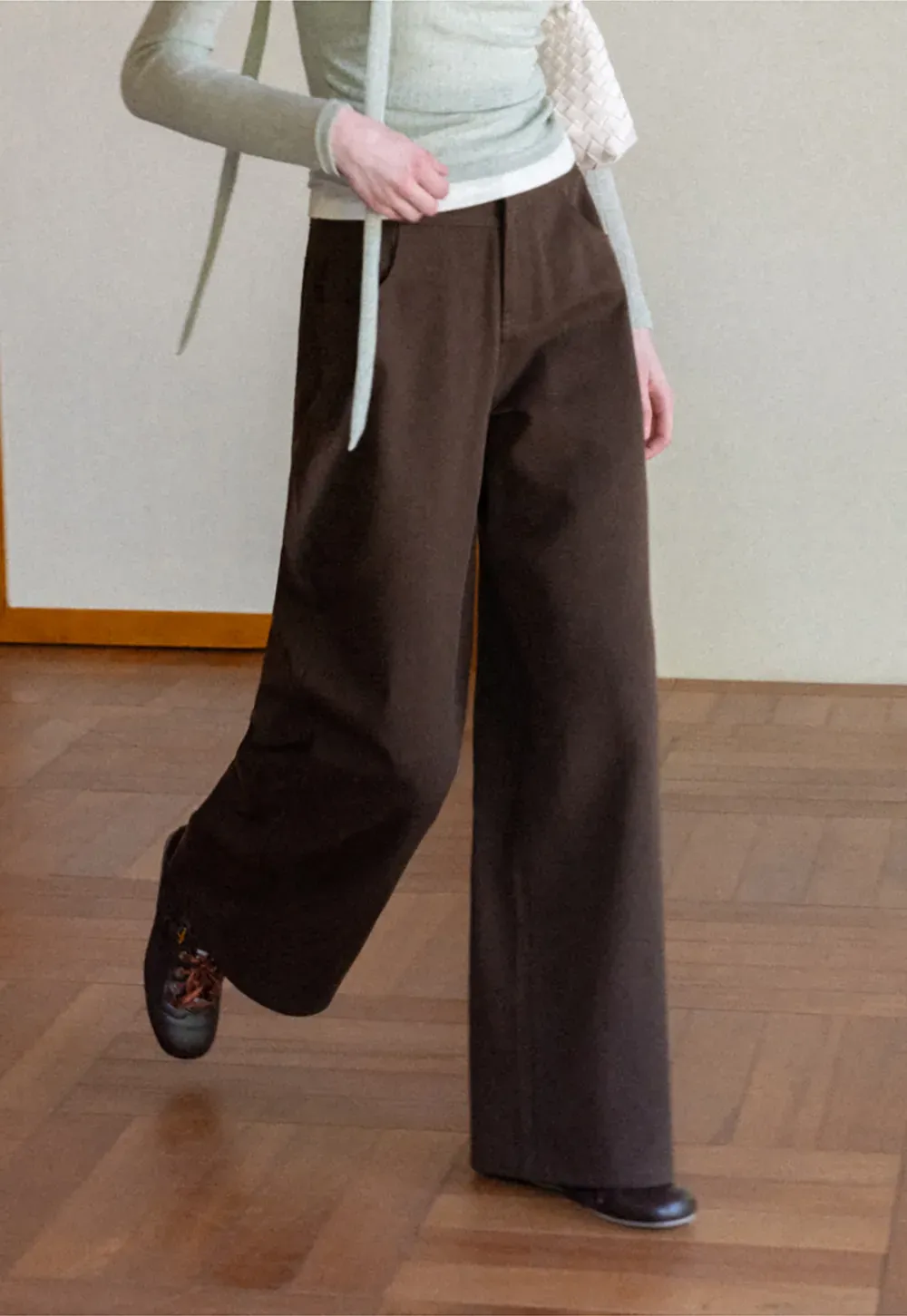 Wide Leg Casual Pants with Front Pockets