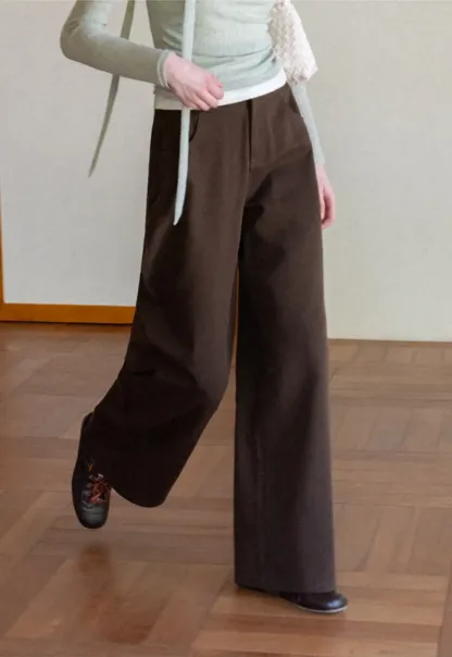 Wide Leg Casual Pants with Front Pockets