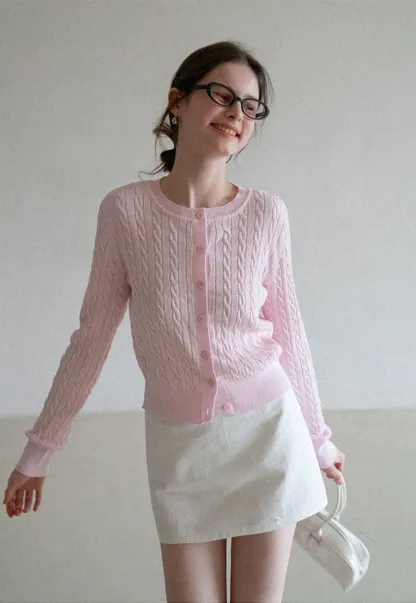 Cable Knit Long Sleeve Sweater Top