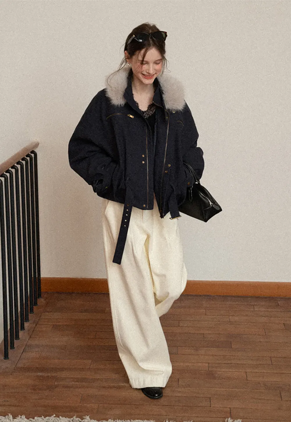 Stylish Fur-Collar Winter Jacket