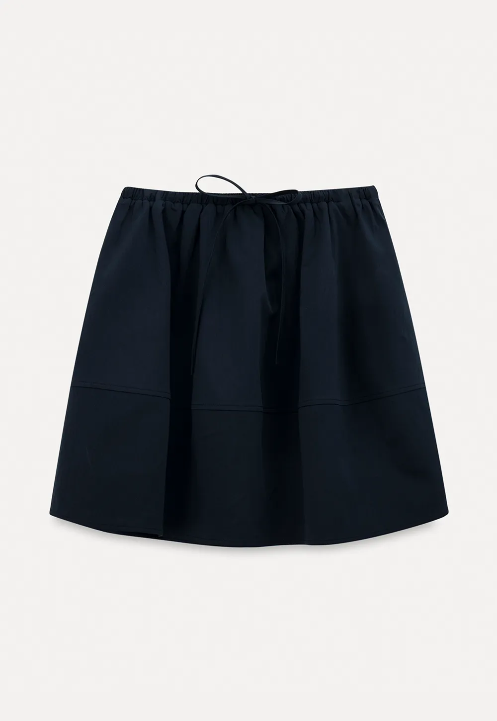 A-line skirt with drawstring waist and layered hem