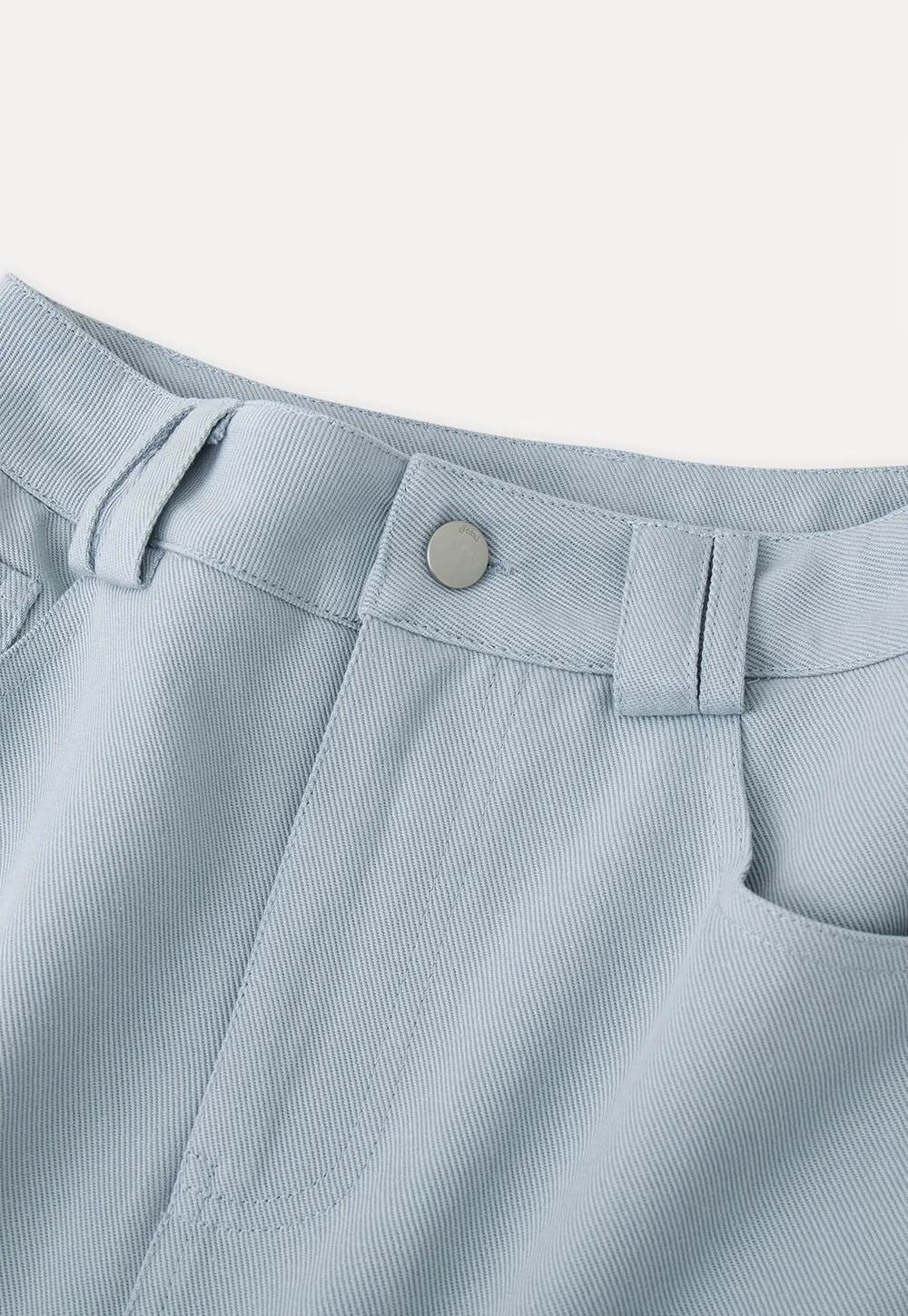 A-line mini skirt with front zipper and belt loops