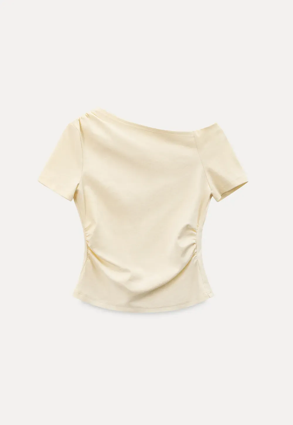 Off shoulder short sleeve fitted t shirt