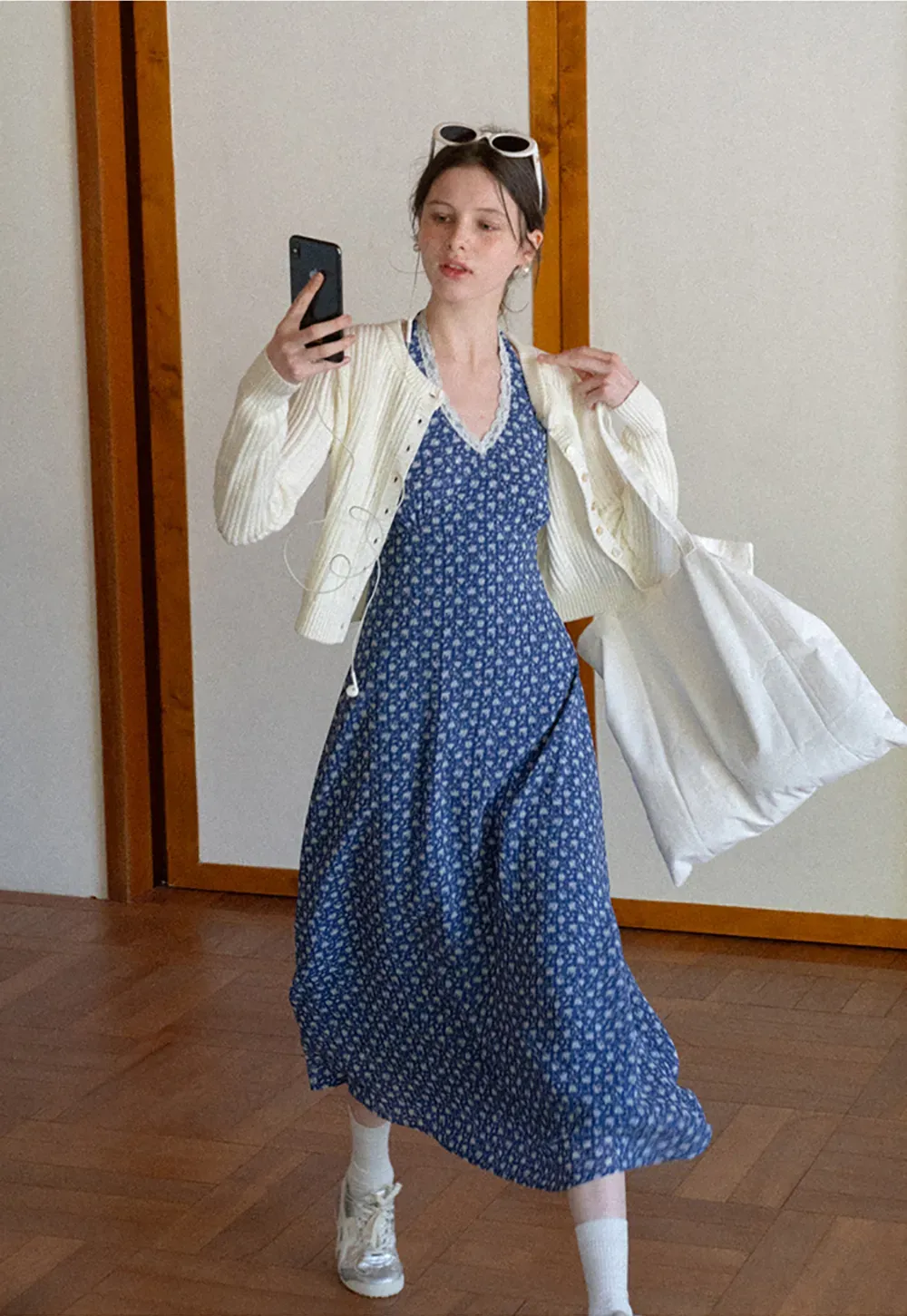 Ribbed Knit Cardigan with Button Closure