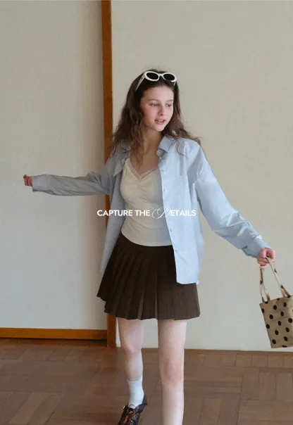 Classic button down shirt with rolled sleeves