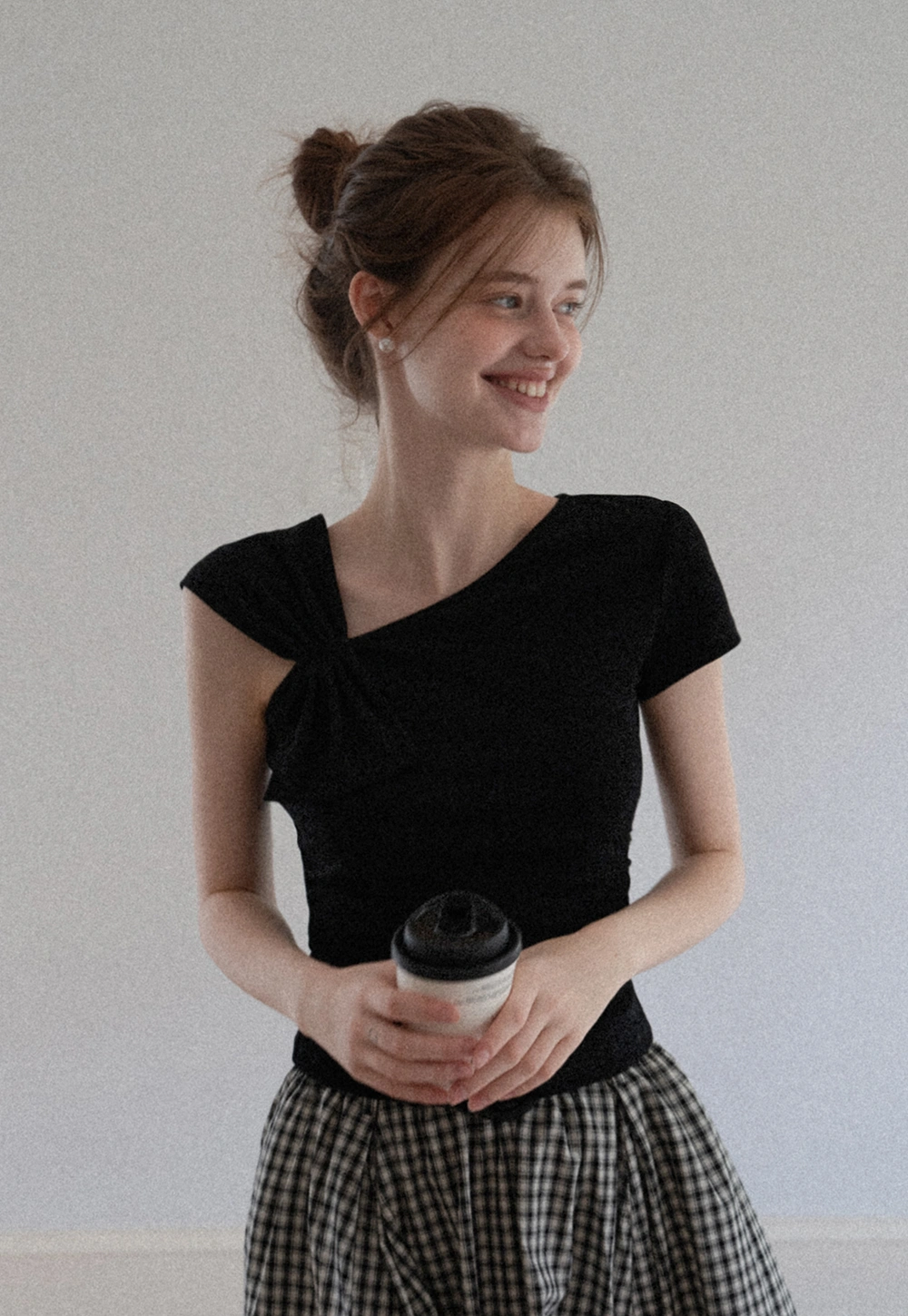 Asymmetric Bow Shoulder Top