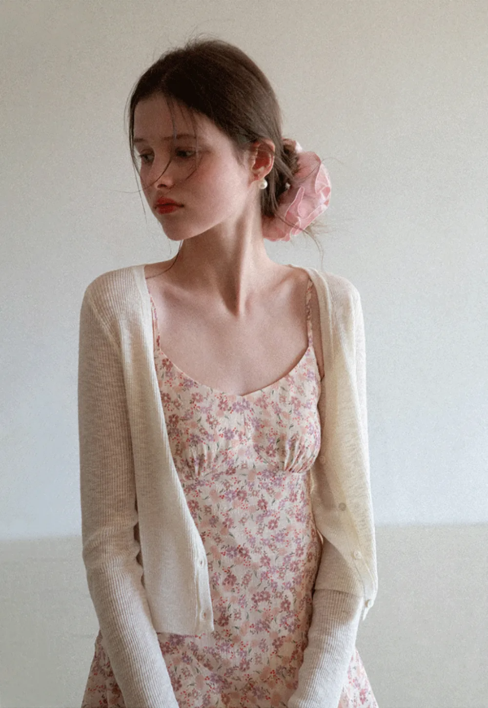 Floral Print Sleeveless Mini Dress with Pleated Skirt