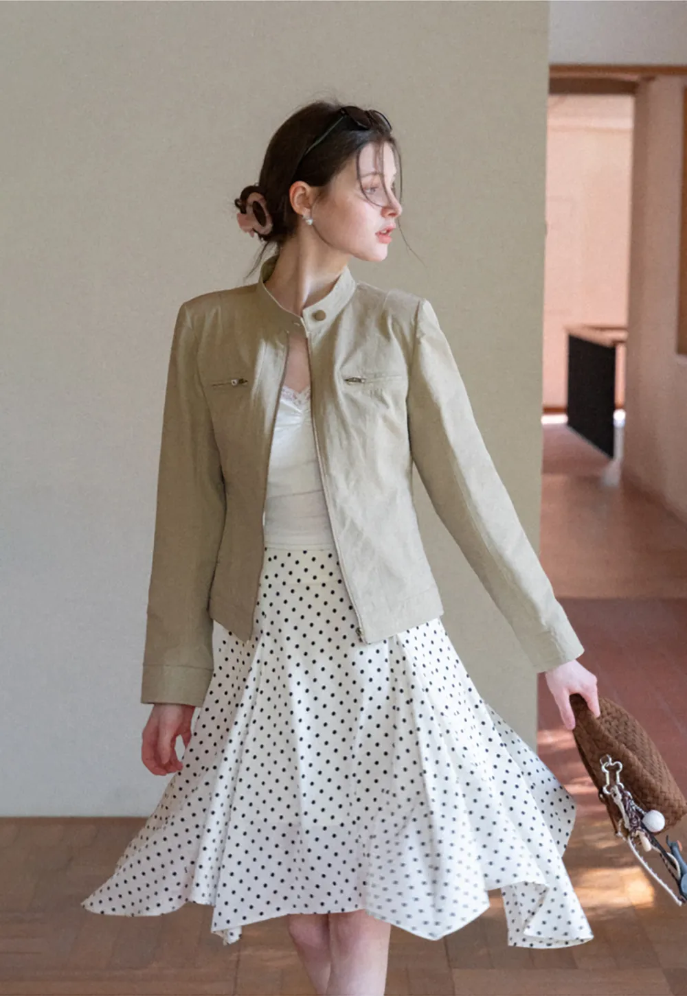 Lace Trimmed V Neck Camisole with Ruched Detail