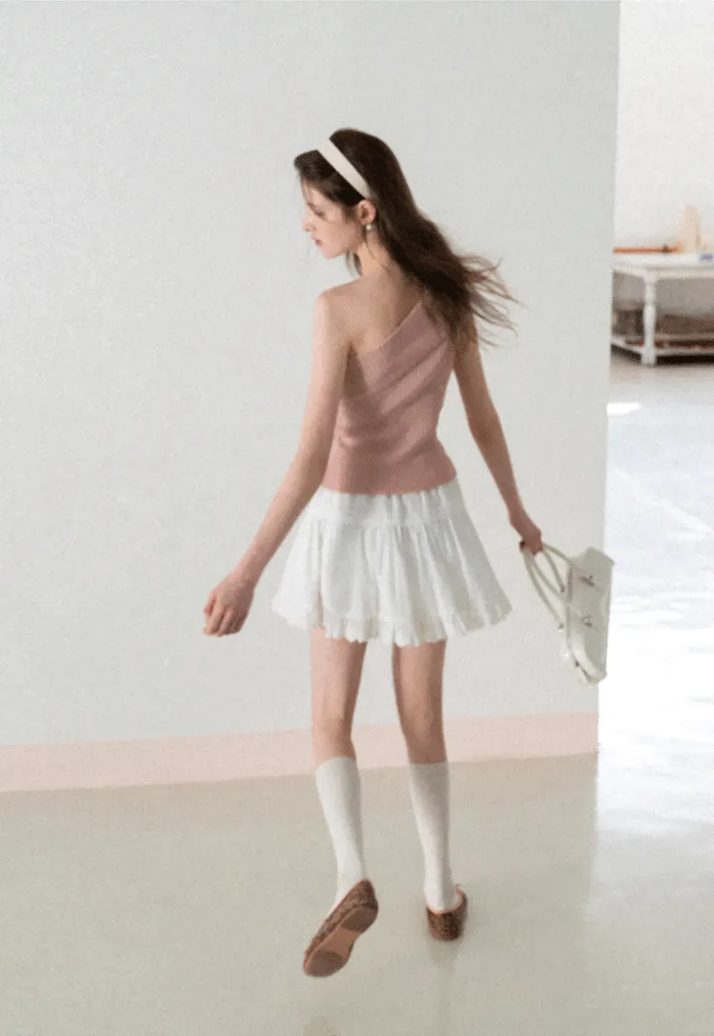 Asymmetrical Ribbed Knit Sleeveless Top