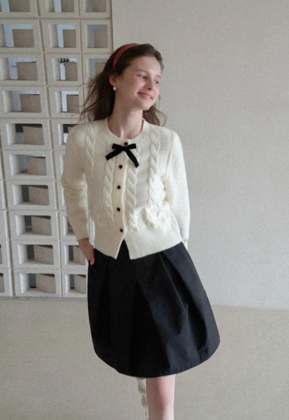 Pleated A Line Mini Skirt with Layered Design