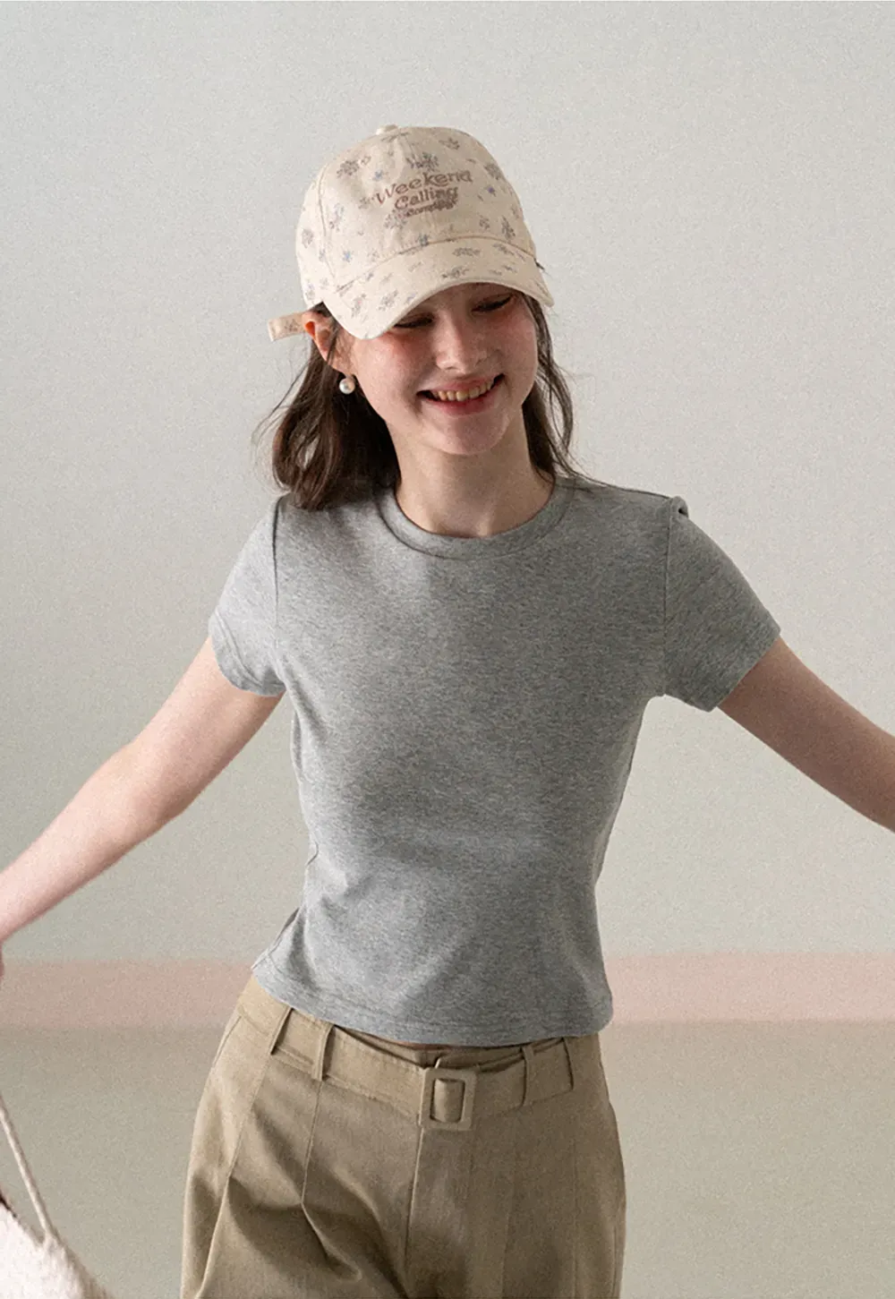 Wide Leg Pleated Casual Pants with Belt