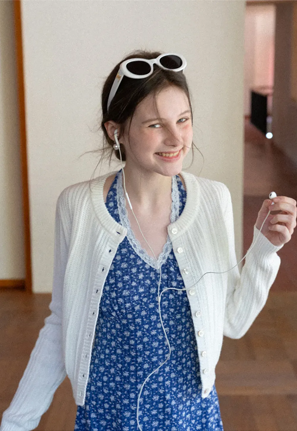 Ribbed Knit Cardigan with Button Closure