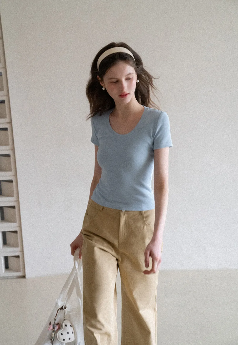 Wide Leg Casual Pants with Back Pockets