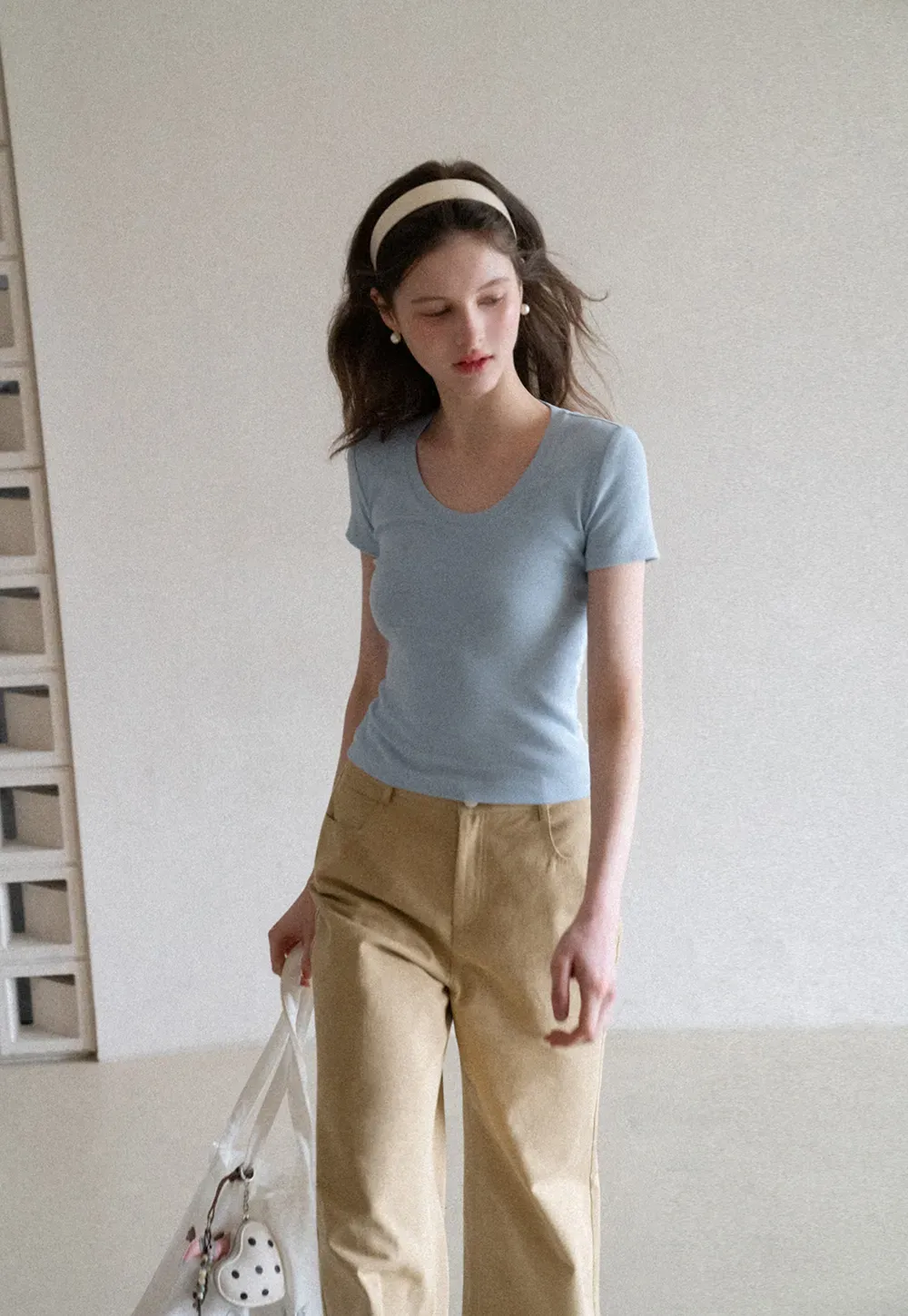 Wide Leg Casual Pants with Back Pockets