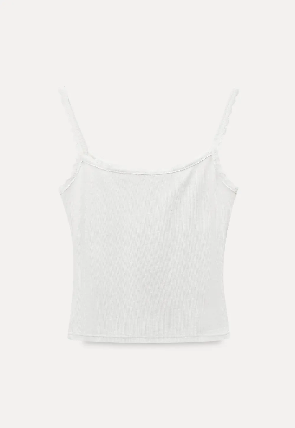 Lace Trim Button Front Tank Top