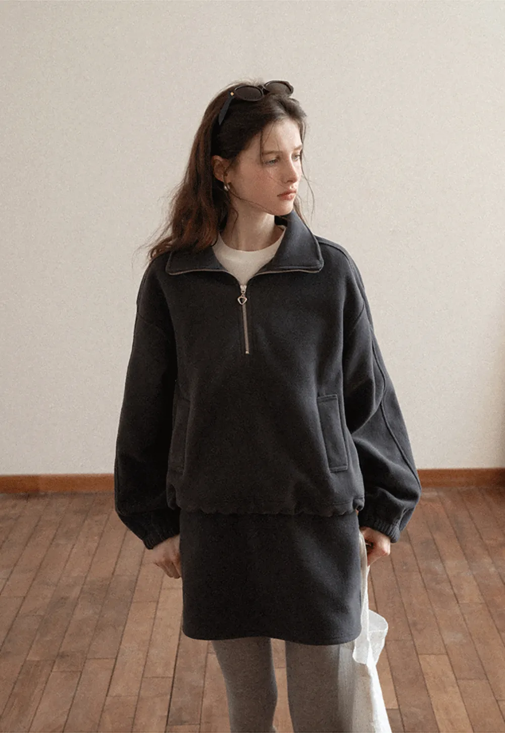 Fleece Mini Skirt Elastic Waist Casual Wear