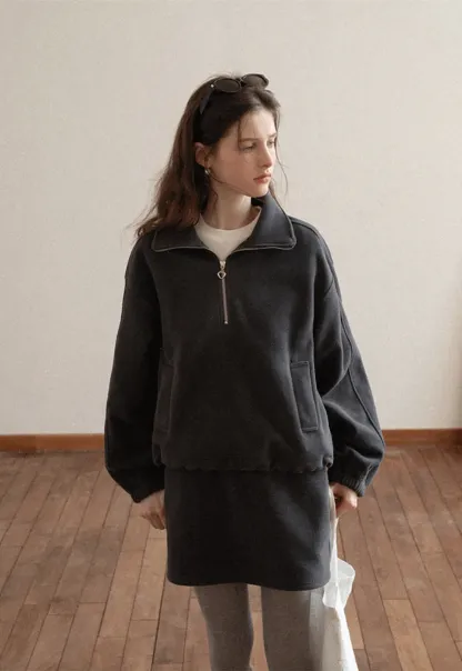 Fleece Mini Skirt Elastic Waist Casual Wear