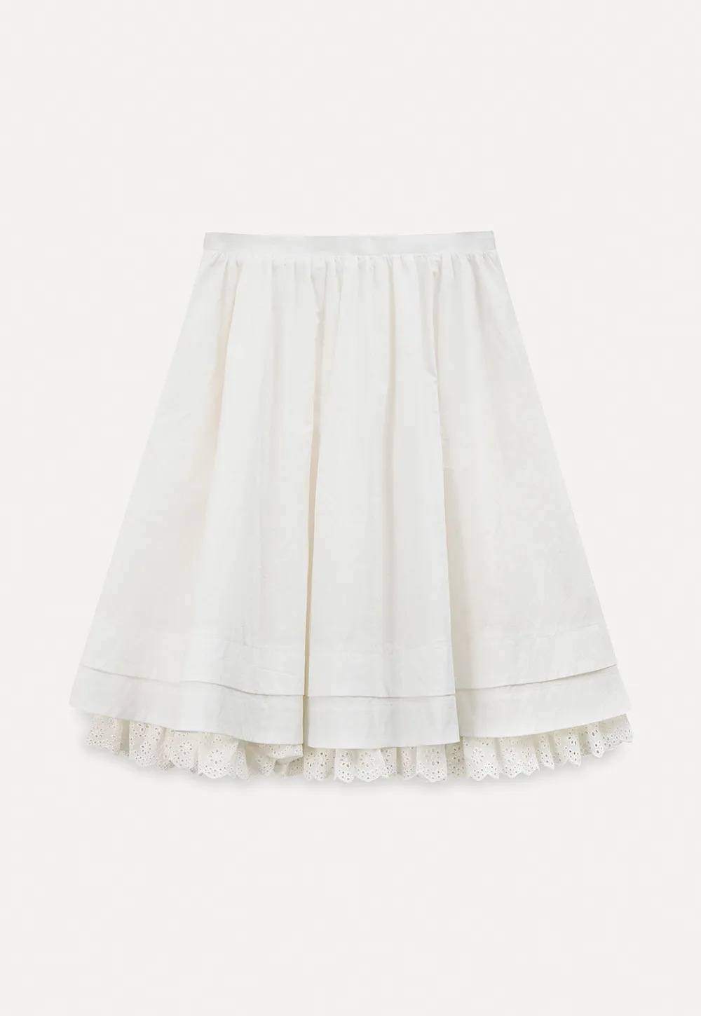 Elegant Flared Skirt with Lace Trim