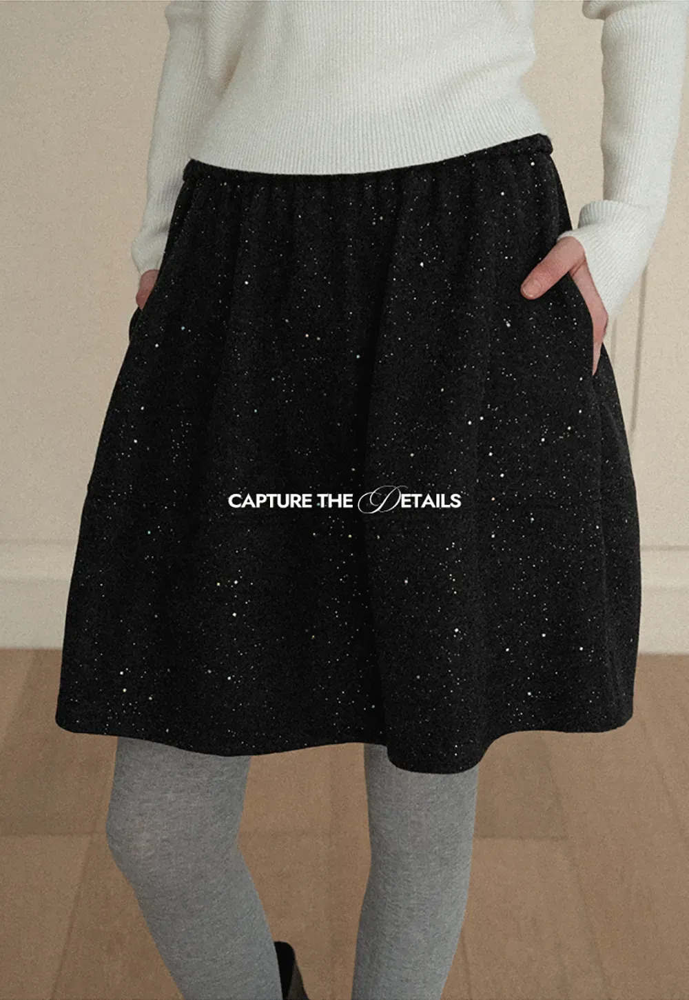 Sparkle Flare Skirt with Elastic Waist