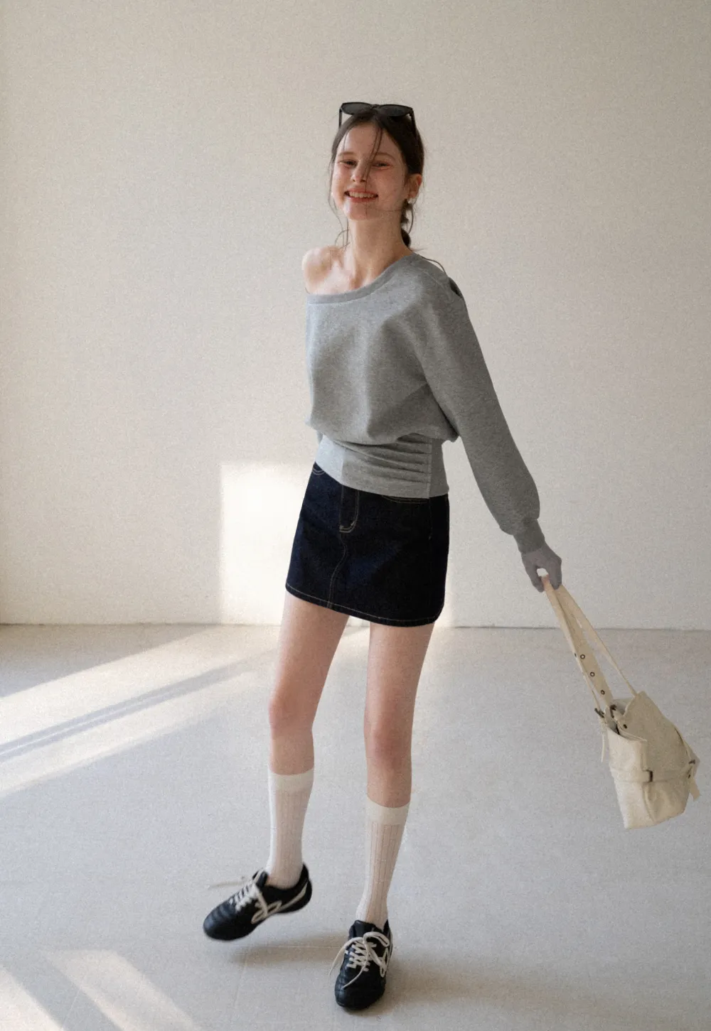 asymmetric sleeve casual sweater top