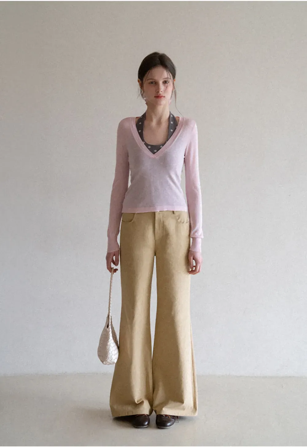 Wide Leg Casual Pants with Back Pockets