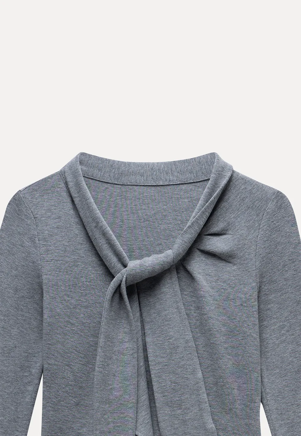 Women's Tie Neck Long Sleeve Tee