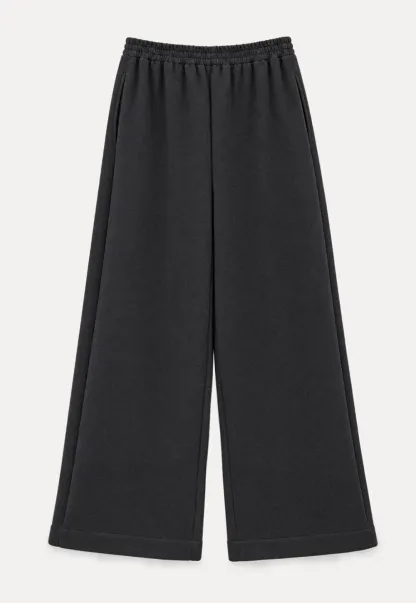 Cropped Open Front Cardigan and Wide Leg Drawstring Pants